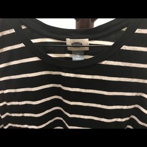 Old Navy Black & Cream Striped Top